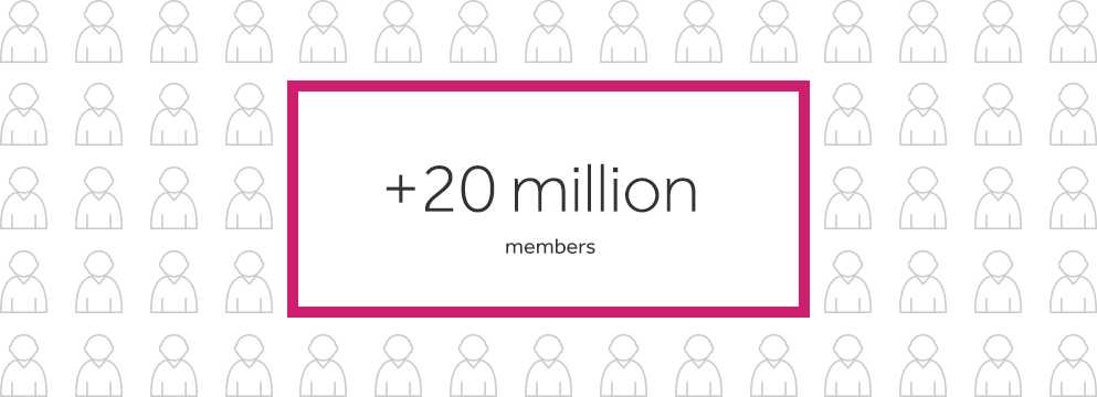 Over 20 million members